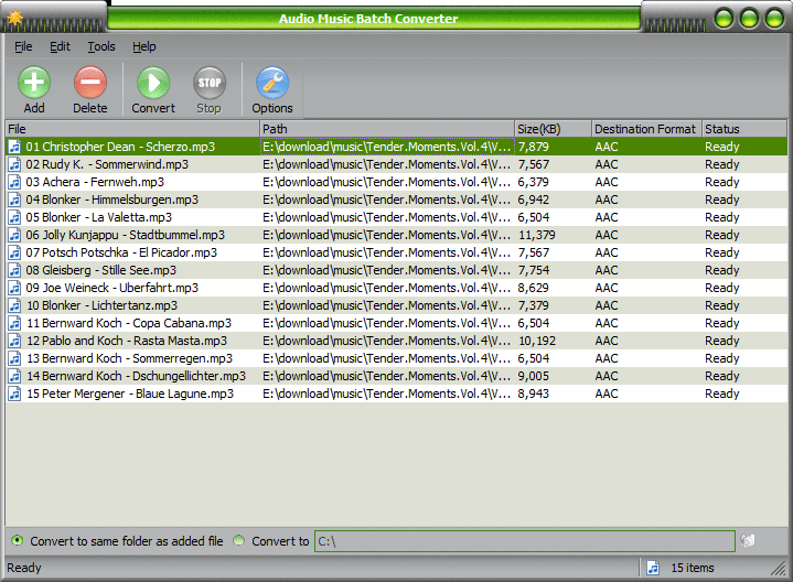 Screenshot of Audio Music Batch Converter