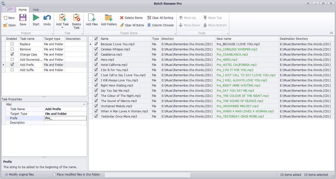 Screenshot of Batch Rename Pro