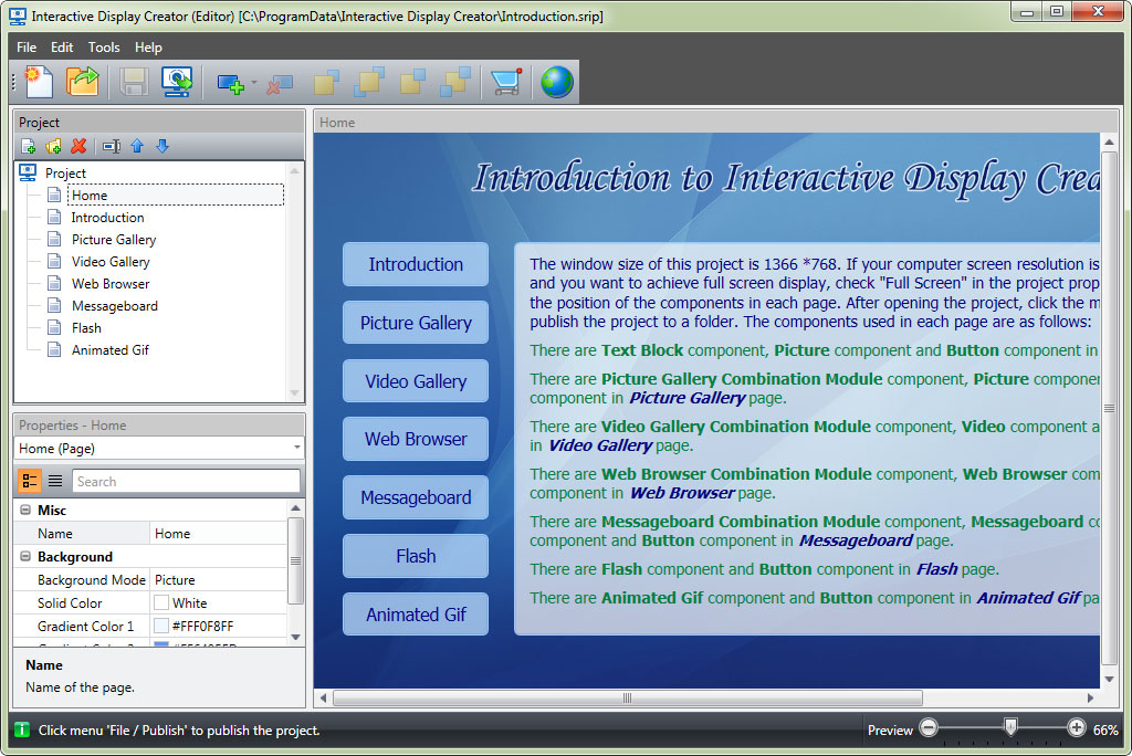 Interactive multimedia display creator